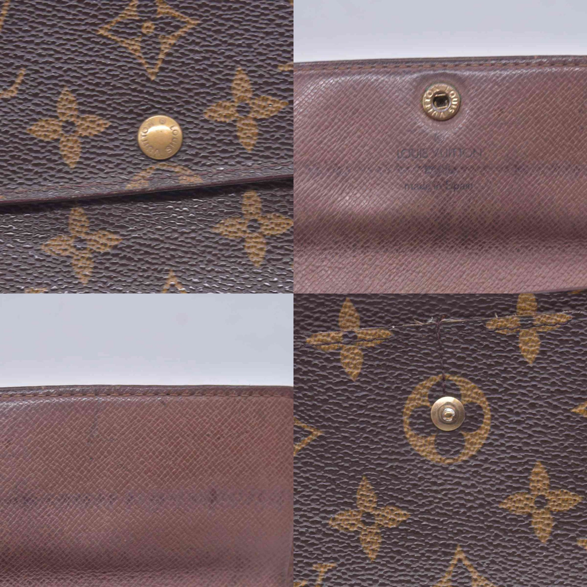 $720 LOUIS VUITTON Monogram Sarah Wallet Brown CONSIGNMENT 10021582