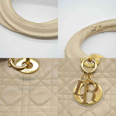 $7000 Christian Dior Large Lady Dior Beige 1997
