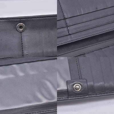 $620 GUCCI Guccissima Long Continental Flap Wallet Black CONSIGNMENT 10021591