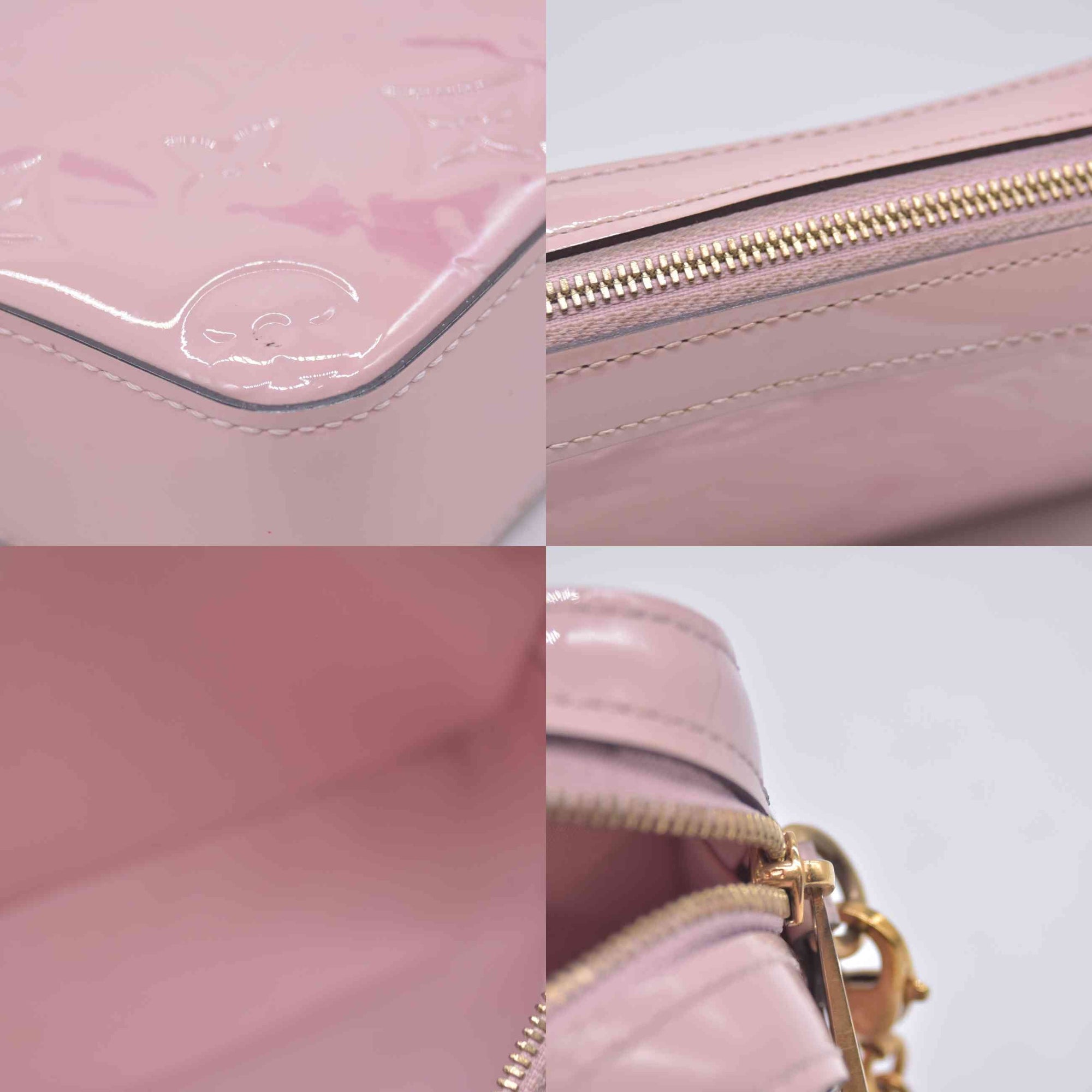 $1395 2017 Louis Vuitton Vernis Camera Pouch Rose Ballerine TS2147