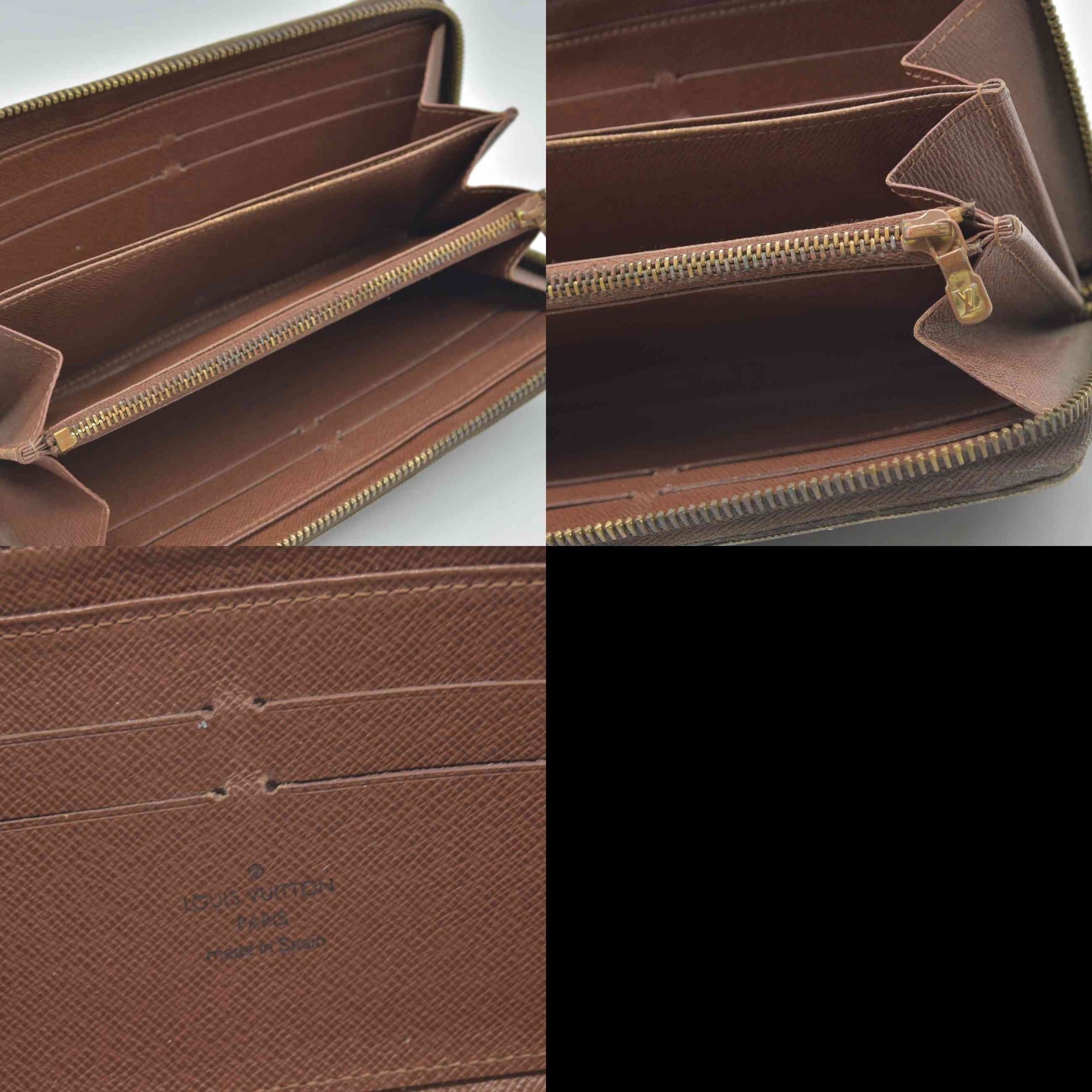 $915 2010 LOUIS VUITTON Monogram Zippy Wallet Brown CA2130