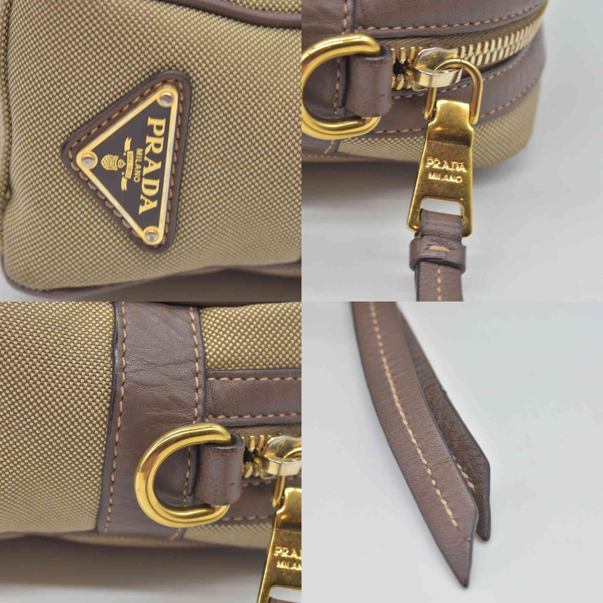 $1650 Prada Jacquard Logo Camera Bag Corda Bruciato