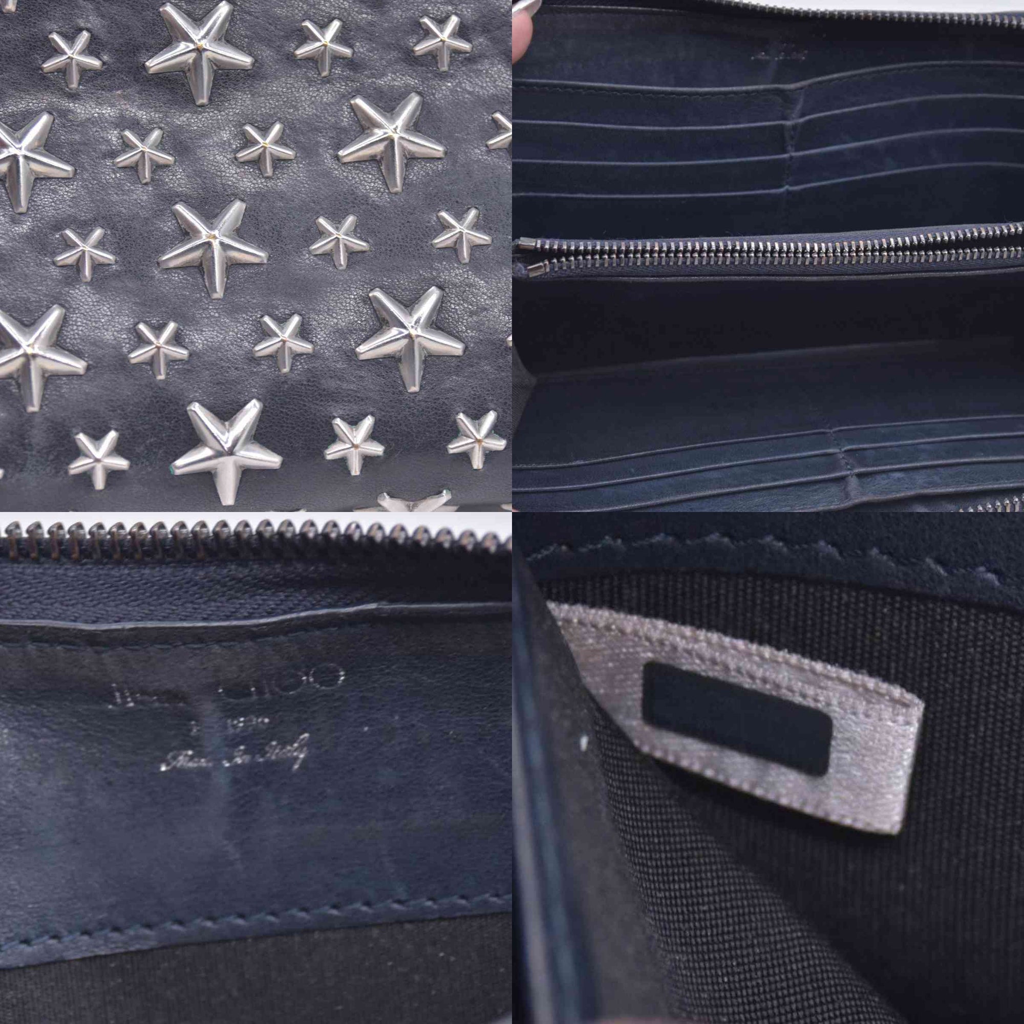 Jimmy Choo Star Zip Around Wallet Black CONSIGNMENT 10020937