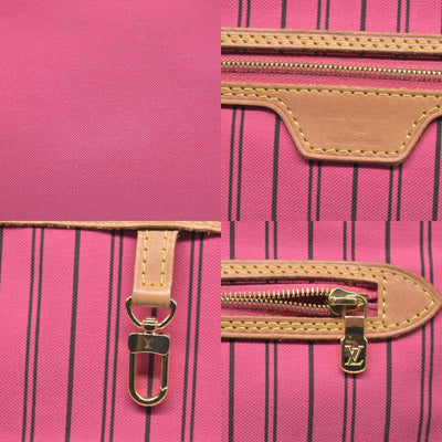 $2450 Louis Vuitton REVERSIBLE Neverfull Bandoulière Inside Out MM Rose Pondichery