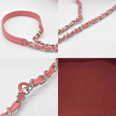 $4500 Chanel Pink CC Chain Drawstring Bucket Bag Leather