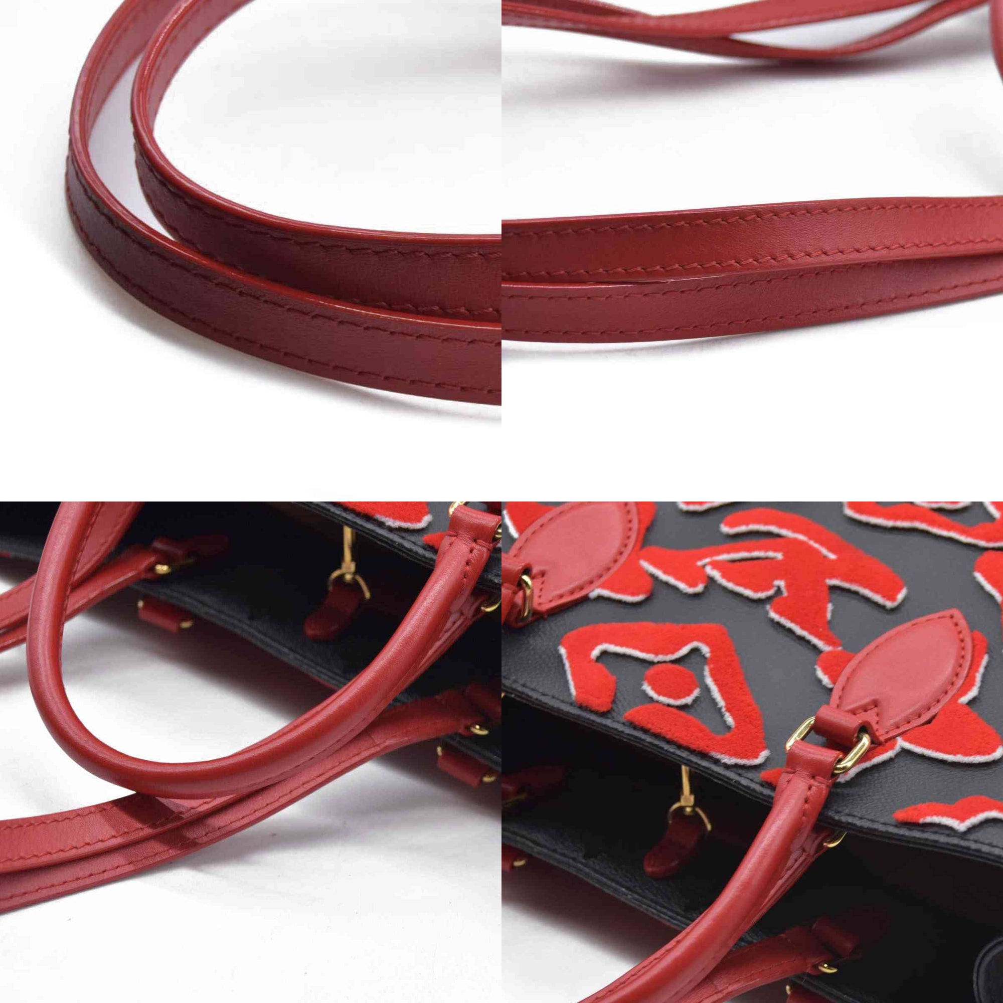$3850 Louis Vuitton x Urs Fischer On the Go GM Red Black
