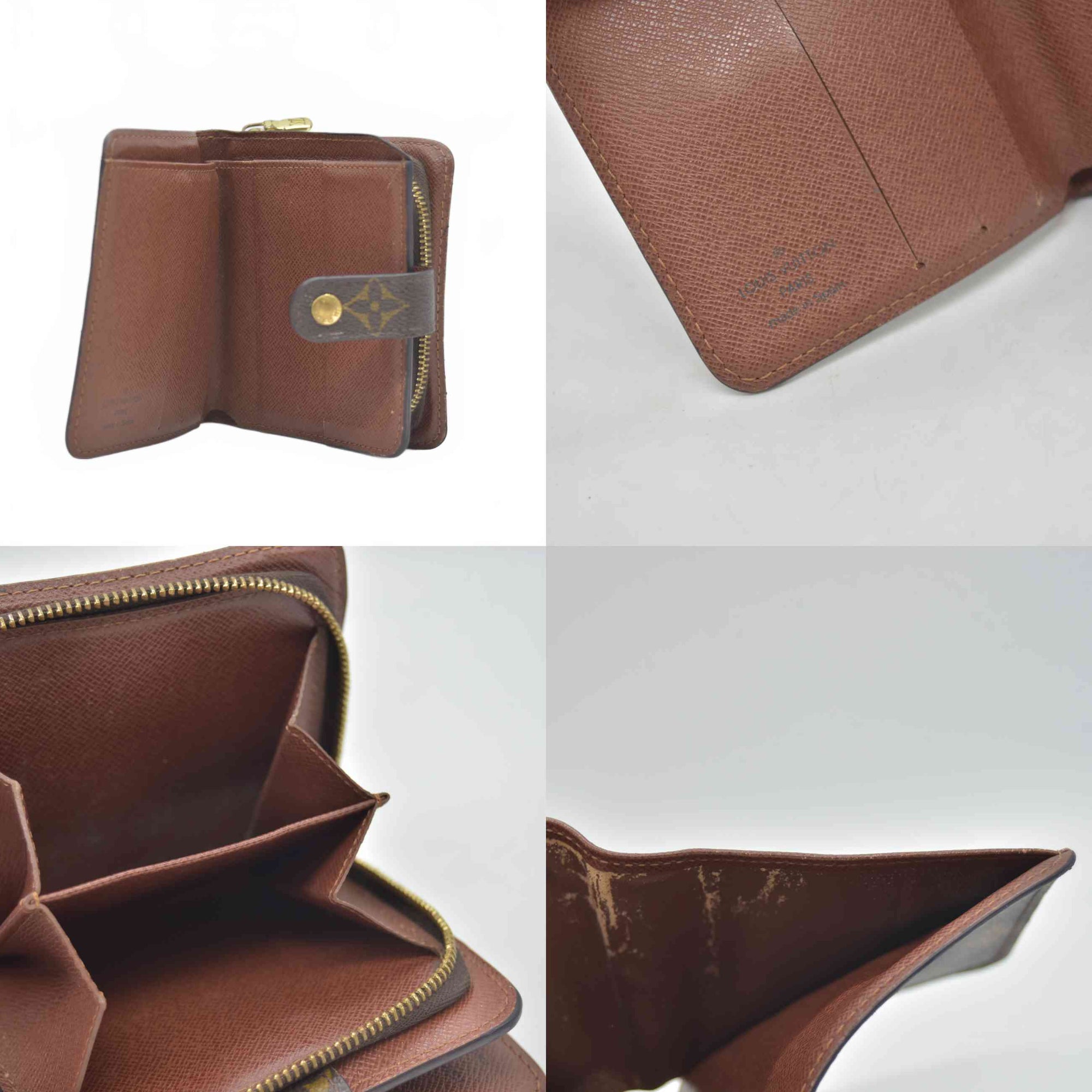 $590 2000 Louis Vuitton Monogram Compact Zippe Zipped Wallet CA0090 CONSIGNMENT