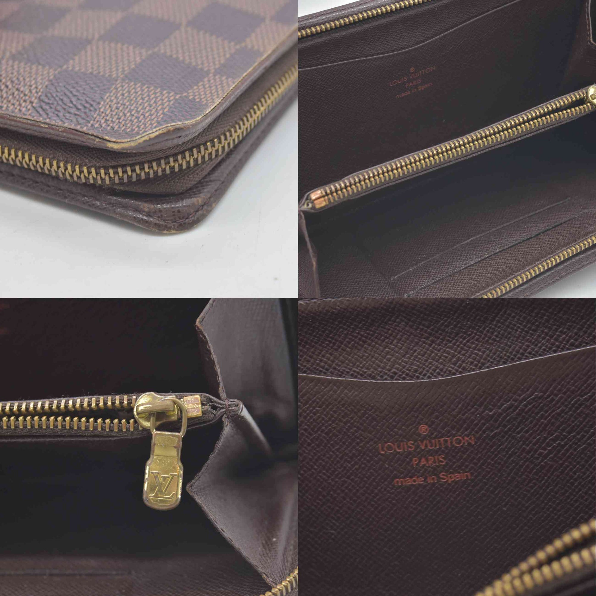 Louis Vuitton Damier Porte Monnaie Zippy Long Wallet Brown CA0040