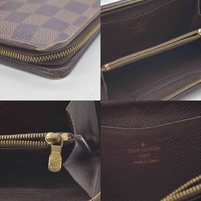 Louis Vuitton Damier Porte Monnaie Zippy Long Wallet Brown CA0040