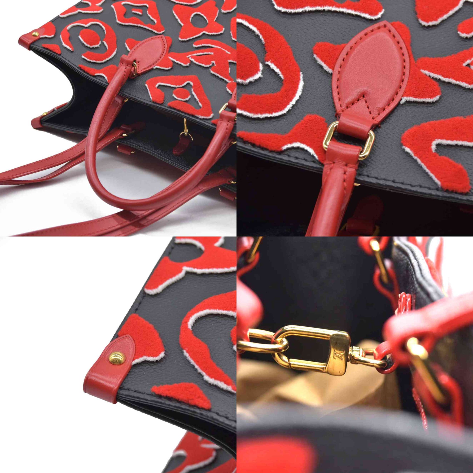 $3850 Louis Vuitton x Urs Fischer On the Go GM Red Black