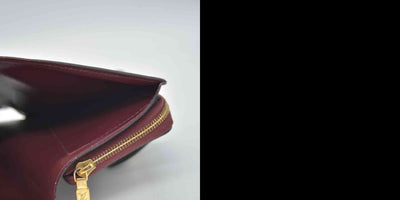 $770 Louis Vuitton Damier Ebene Bordeaux Juliette Wallet Red CONSIGNMENT