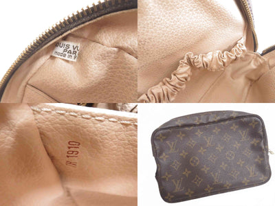 Authentic Louis Vuitton Monogram Trousse Toilette 23 Clutch Pouch Bag F#50650