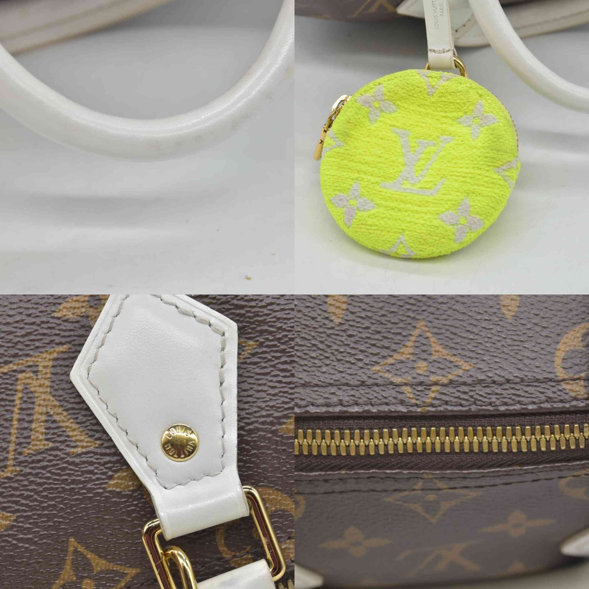 $1820 Louis Vuitton Monogram LV Match Speedy Bandouliere 25 White