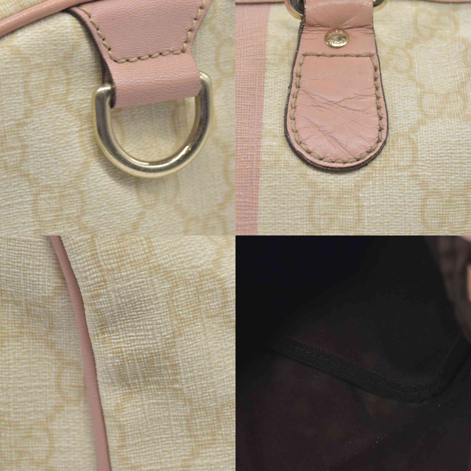 Gucci GG Plus Monogram Web Stripe Medium Joy Boston Pink