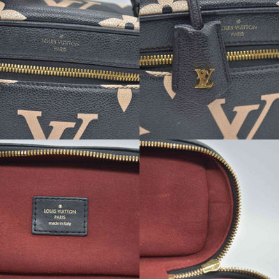 $3250 2021 Louis Vuitton Empreinte Monogram Giant Vanity PM Black Beige FP1201