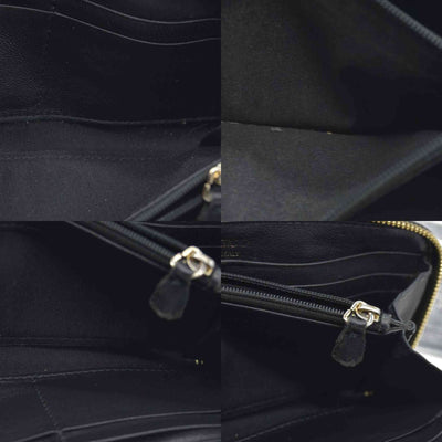 JIMMY CHOO Zip Around Leather Long Wallet Black with Star Studs