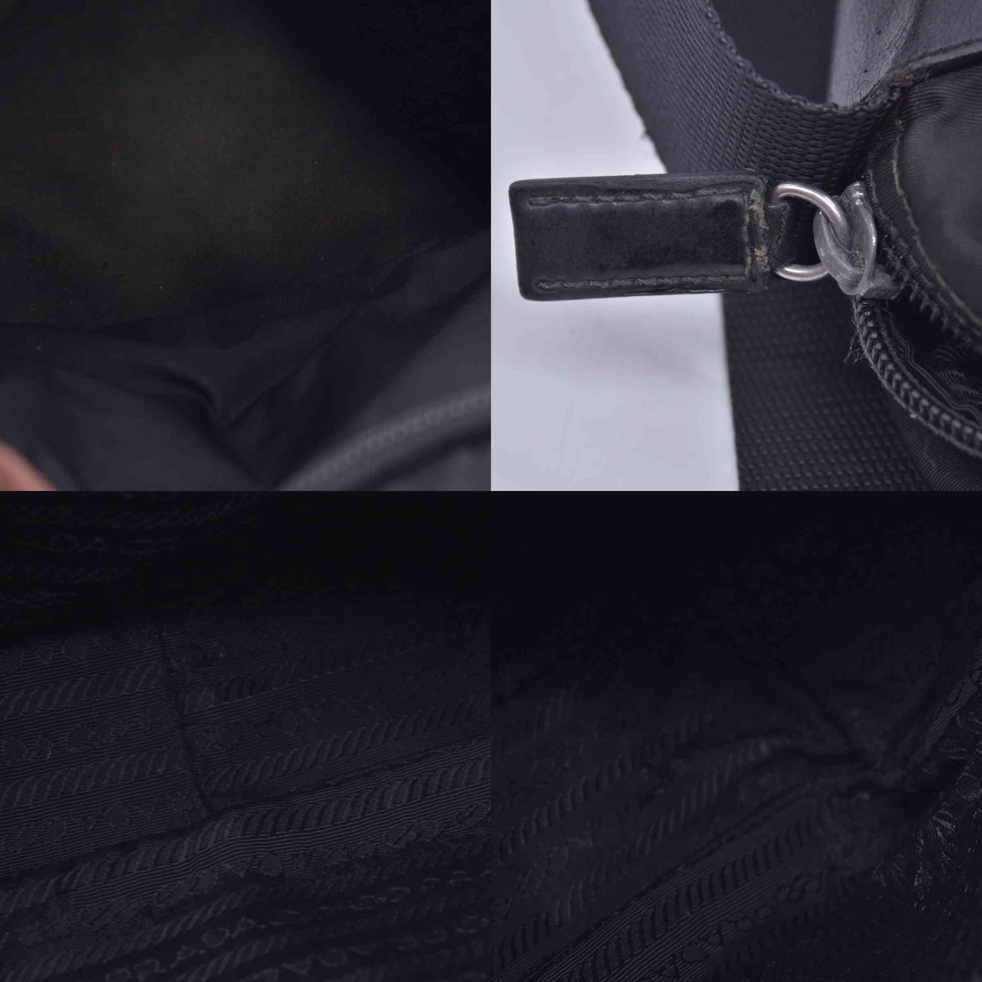 $2050 Prada Black Re-Nylon and Saffiano Shoulder Bag