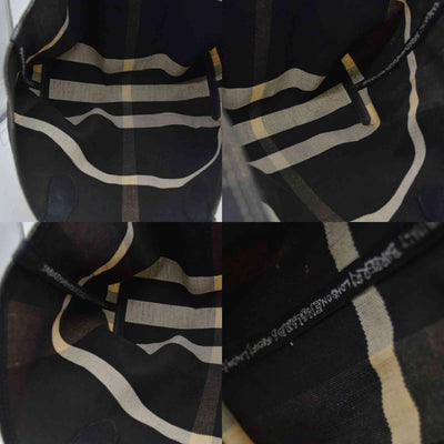 $900 Burberry Coated Canvas Mega Check Medium Doodle Tote Black White