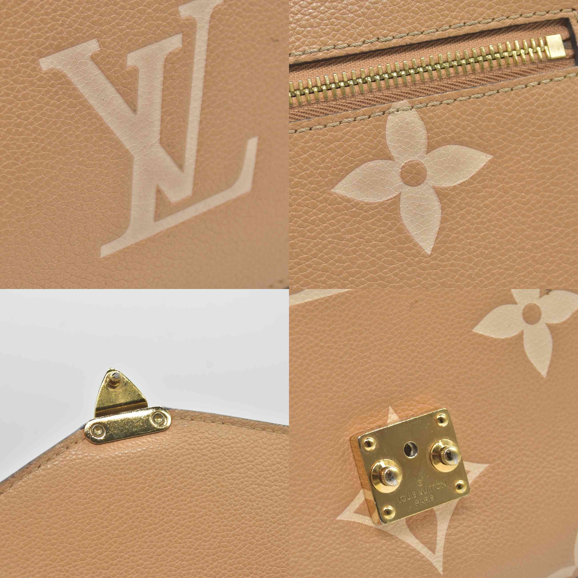 $3100 RFID Louis Vuitton Empreinte Monogram Giant Pochette Metis Arizona Beige 10019913
