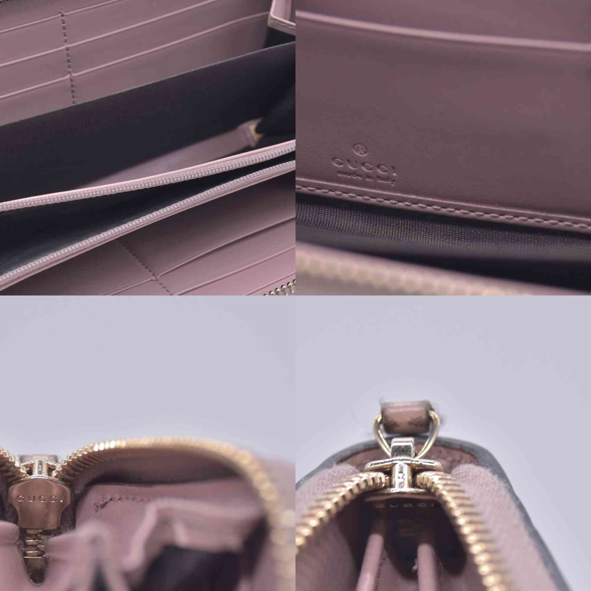 $730 Gucci Guccissima Bow Zip Around Wallet CONSIGNMENT 10021229