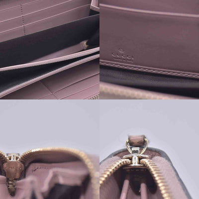 $730 Gucci Guccissima Bow Zip Around Wallet CONSIGNMENT 10021229