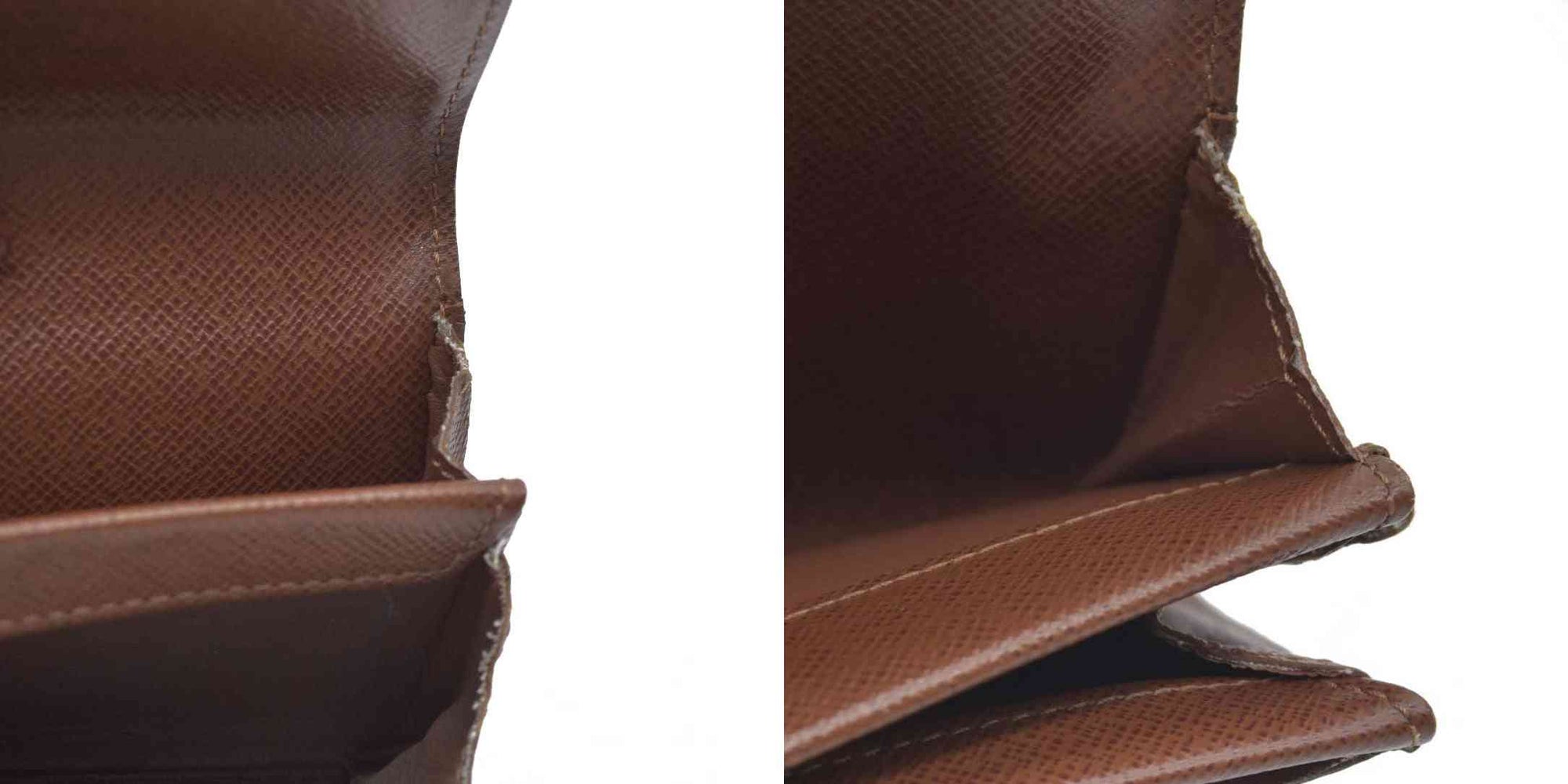 $345 Louis Vuitton Monogram Porte Monnaie Plat Coin Purse Wallet Brown MI0065