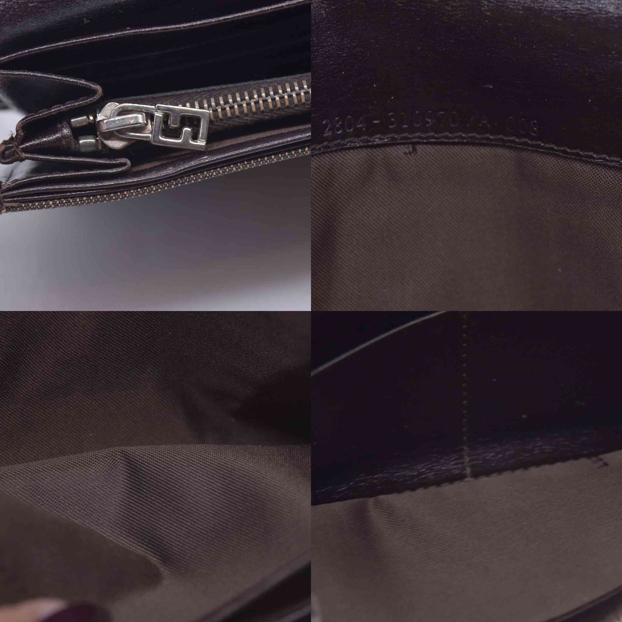 $580 DAMAGED FENDI Canvas FF Zucca Buckle Continental Flap Wallet Brown CONSIGNMENT 10021588
