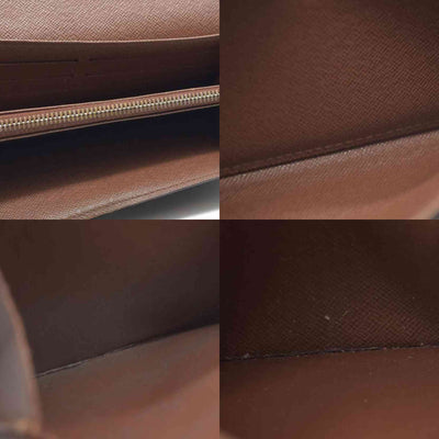 AUCTION $725 Louis Vuitton Monogram Portefeiulle Sarah Long Bifold Wallet Brown CA6008