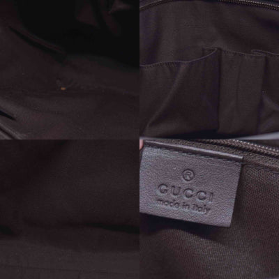 $1350 Gucci GG Supreme Monogram Medium Zippered Tote Dark Brown CONSIGNMENT 10021244