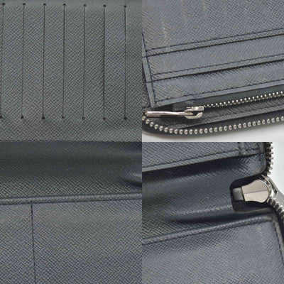 LOUIS VUITTON Zippy Wallet Vertical Purse black Taiga CONSIGNMENT