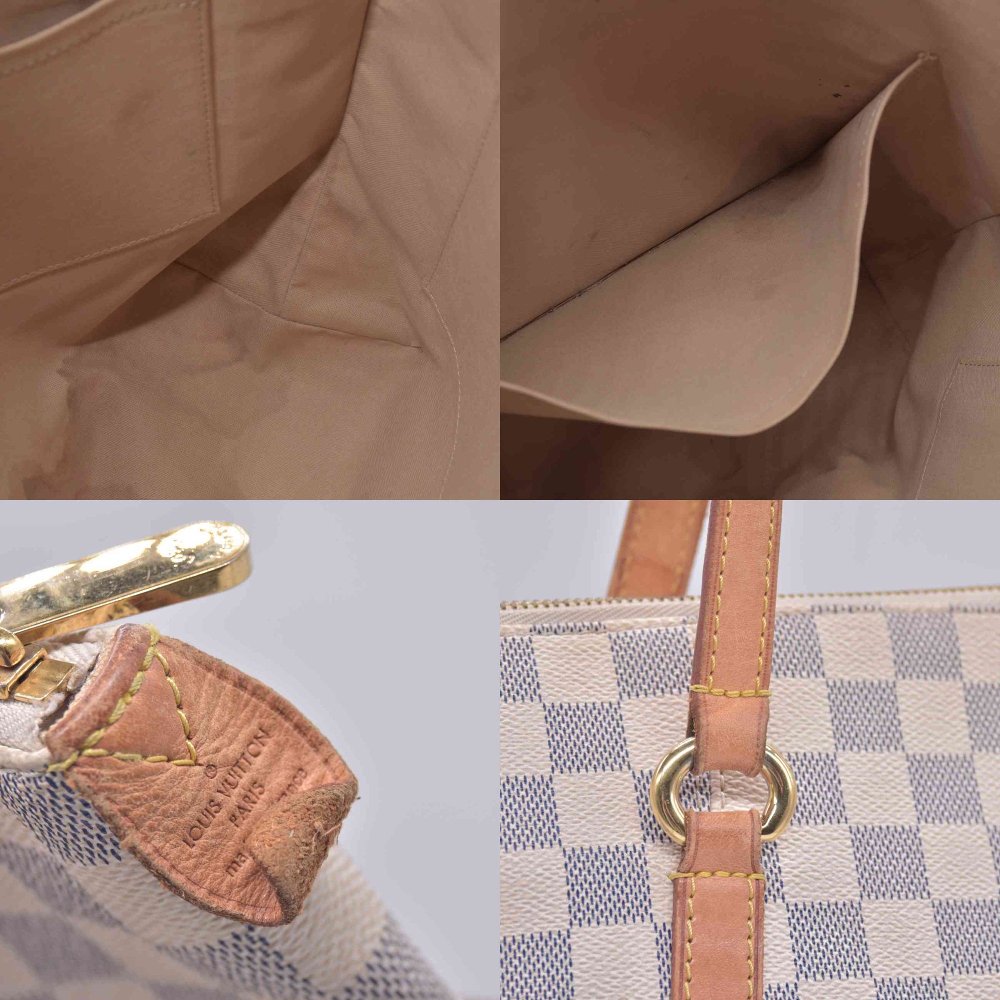 $1430 2012 Louis Vuitton Damier Azur Totally MM Shoulder Tote Bag MB0152
