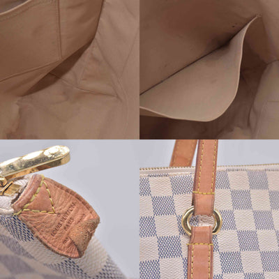 $1430 2012 Louis Vuitton Damier Azur Totally MM Shoulder Tote Bag MB0152