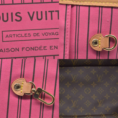 $2450 Louis Vuitton REVERSIBLE Neverfull Bandoulière Inside Out MM Rose Pondichery