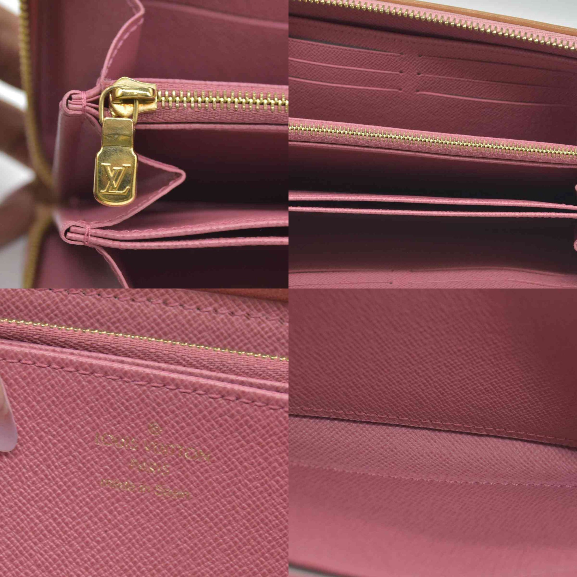 $1060 Louis Vuitton Denim Monogram Jacquard Zippy Wallet Pink