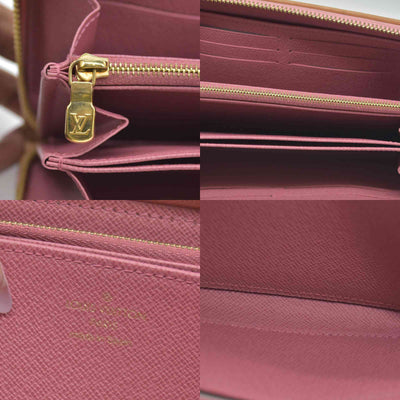 $1060 Louis Vuitton Denim Monogram Jacquard Zippy Wallet Pink