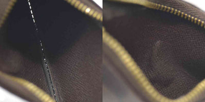 Louis Vuitton Damier Pochette Cles Wallet Coin Purse Brown CA0037