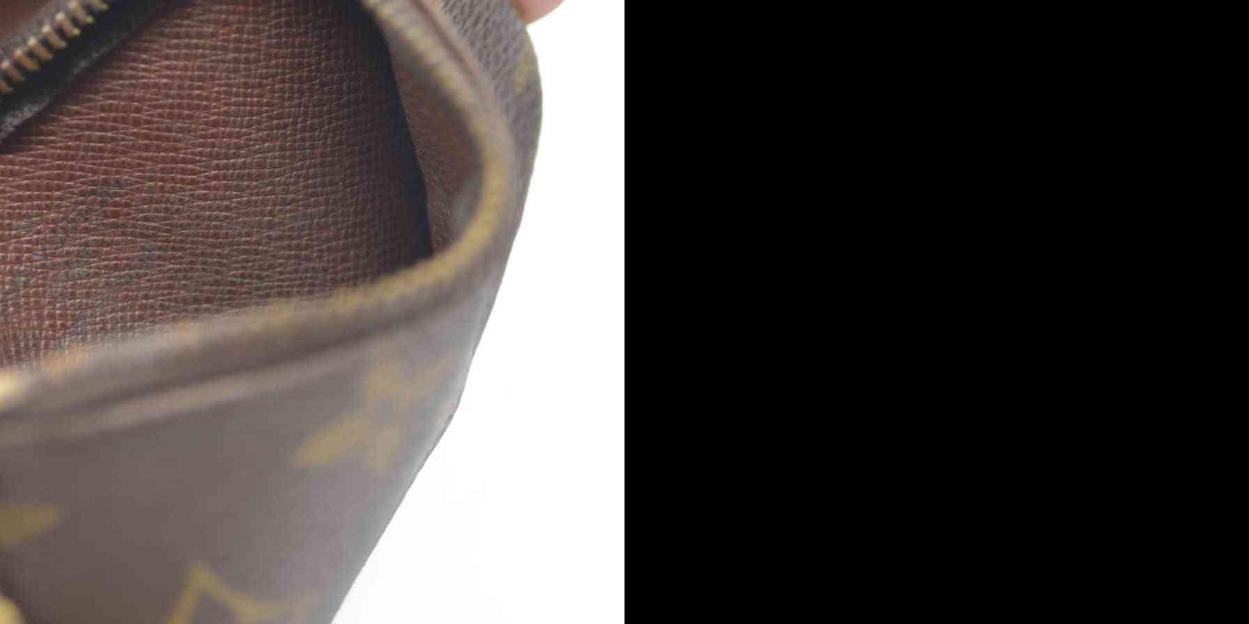 Louis Vuitton Monogram Pochette Cles Wallet Coin Purse Brown