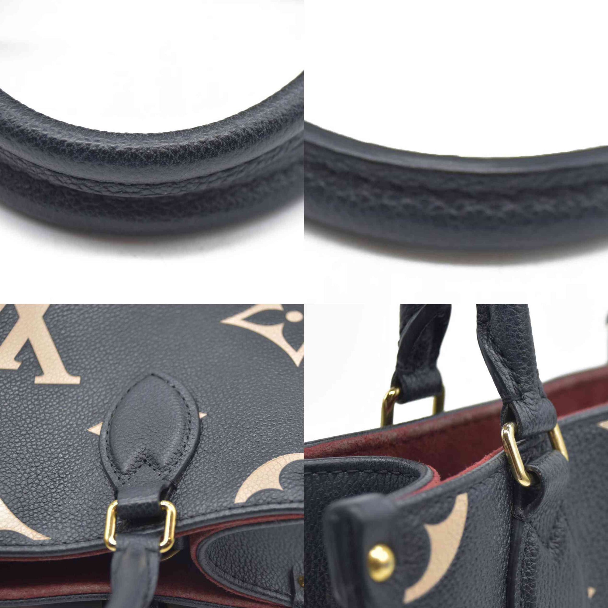 AUCTION $3550 Louis Vuitton Bicolor Monogram Empreinte Leather Onthego PM RFID