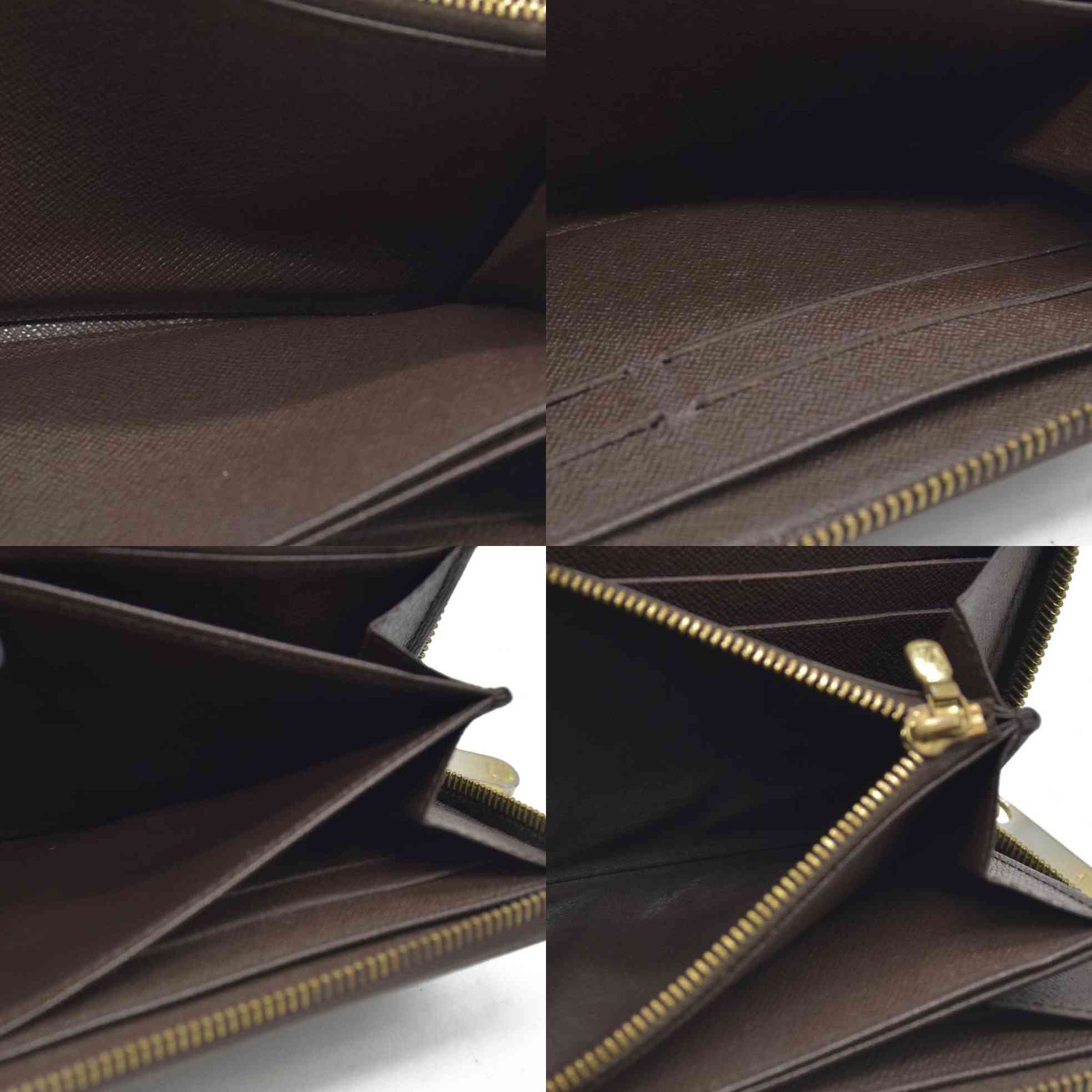 AUCTION $915 Louis Vuitton Damier Ebene Zippy Wallet