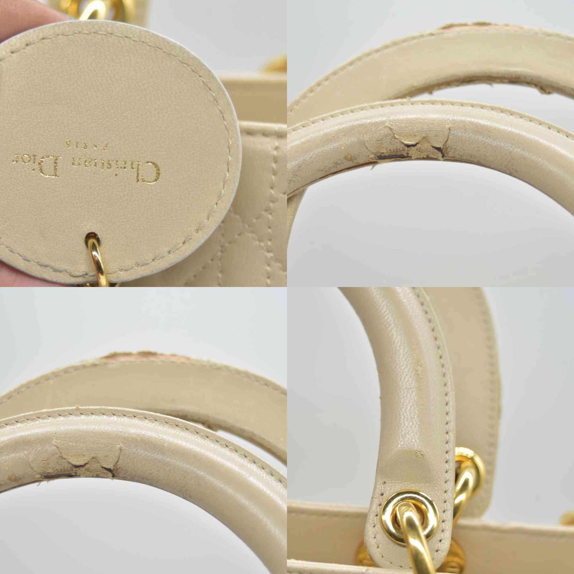 $7000 Christian Dior Large Lady Dior Beige 1997