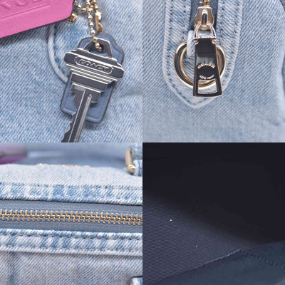 $275 COACH Mini Rowan Crossbody Bag In Loved Denim With Charms CONSIGNMENT
