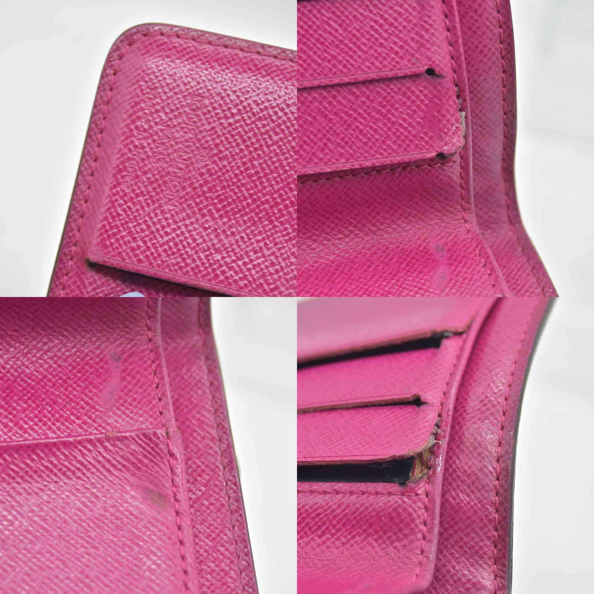 $640 2006 Louis Vuitton Monogram Perforated Compact Zipped Wallet Fuchsia CONSIGNMENT