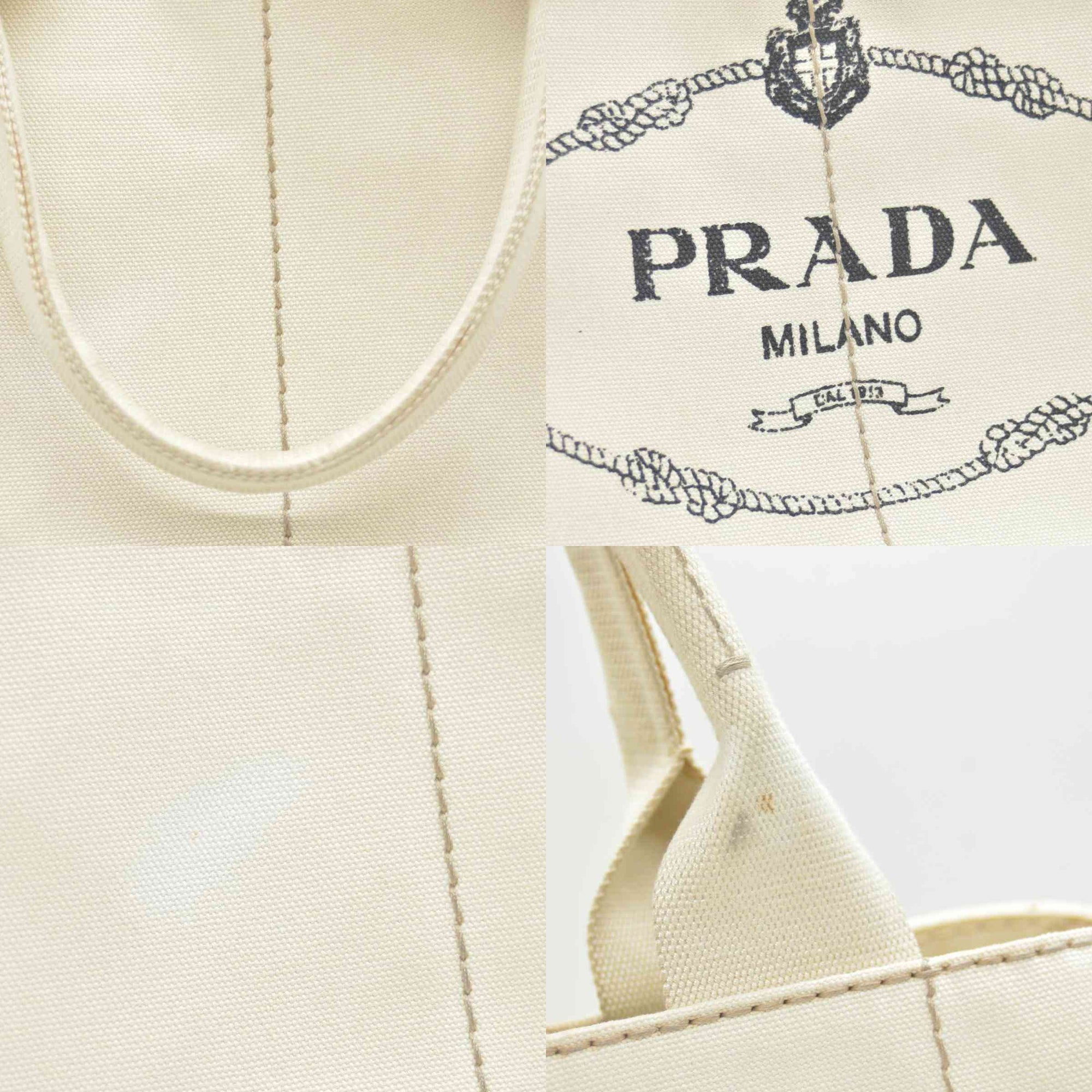 $800 CONSIGNMENT PRADA Canapa Logo Tote Grezzo