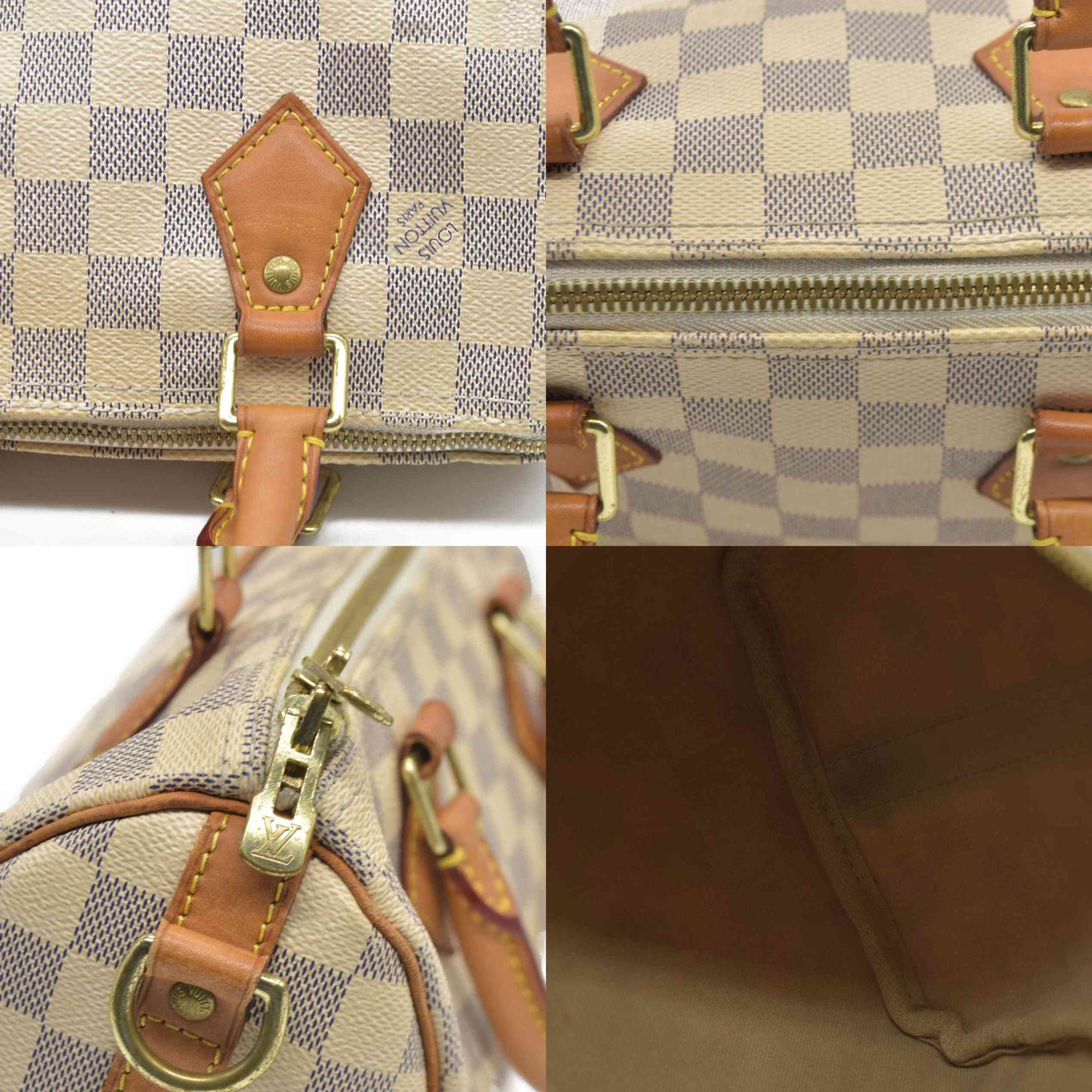 $1940 Louis Vuitton  Damier Azur Speedy Bandouliere 25 DU4104 2014