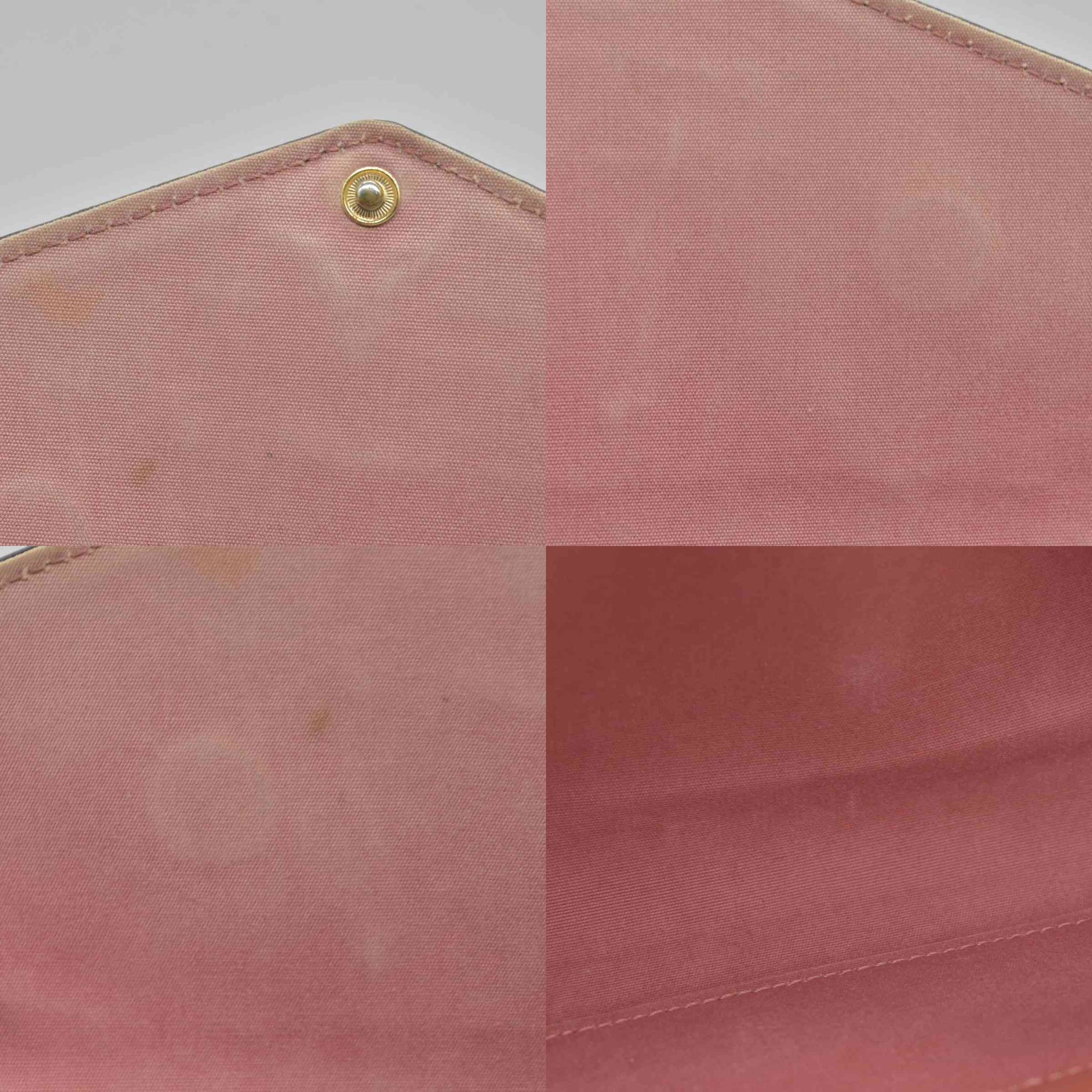 $1460 2018 Louis Vuitton Vernis Valentine Dog Pochette Felicie Chain Wallet Pink TJ0148