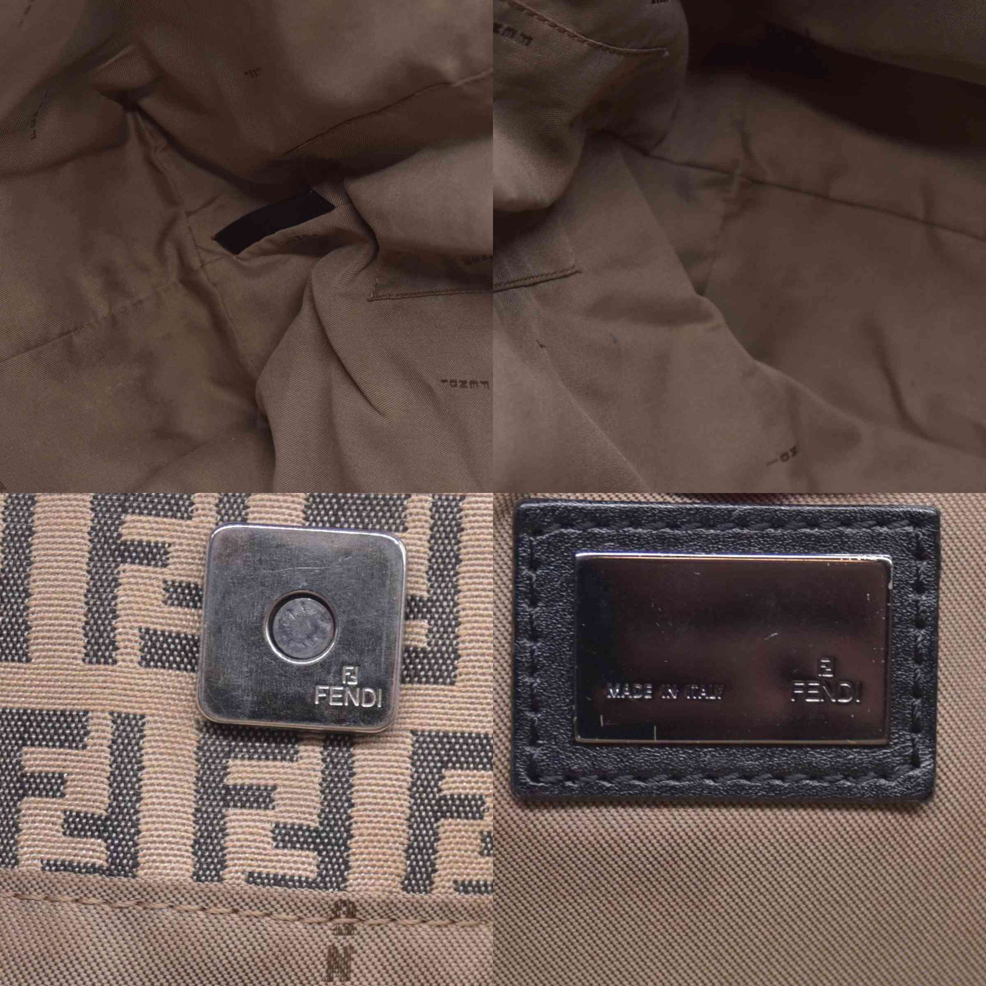 $850 FENDI Zucca Spalmati Medium Roll Tote Tobacco CONSIGNMENT