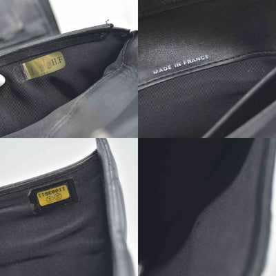$1375 Chanel Lambskin Quilted Large Flap Wallet Black CONSIGNMENT