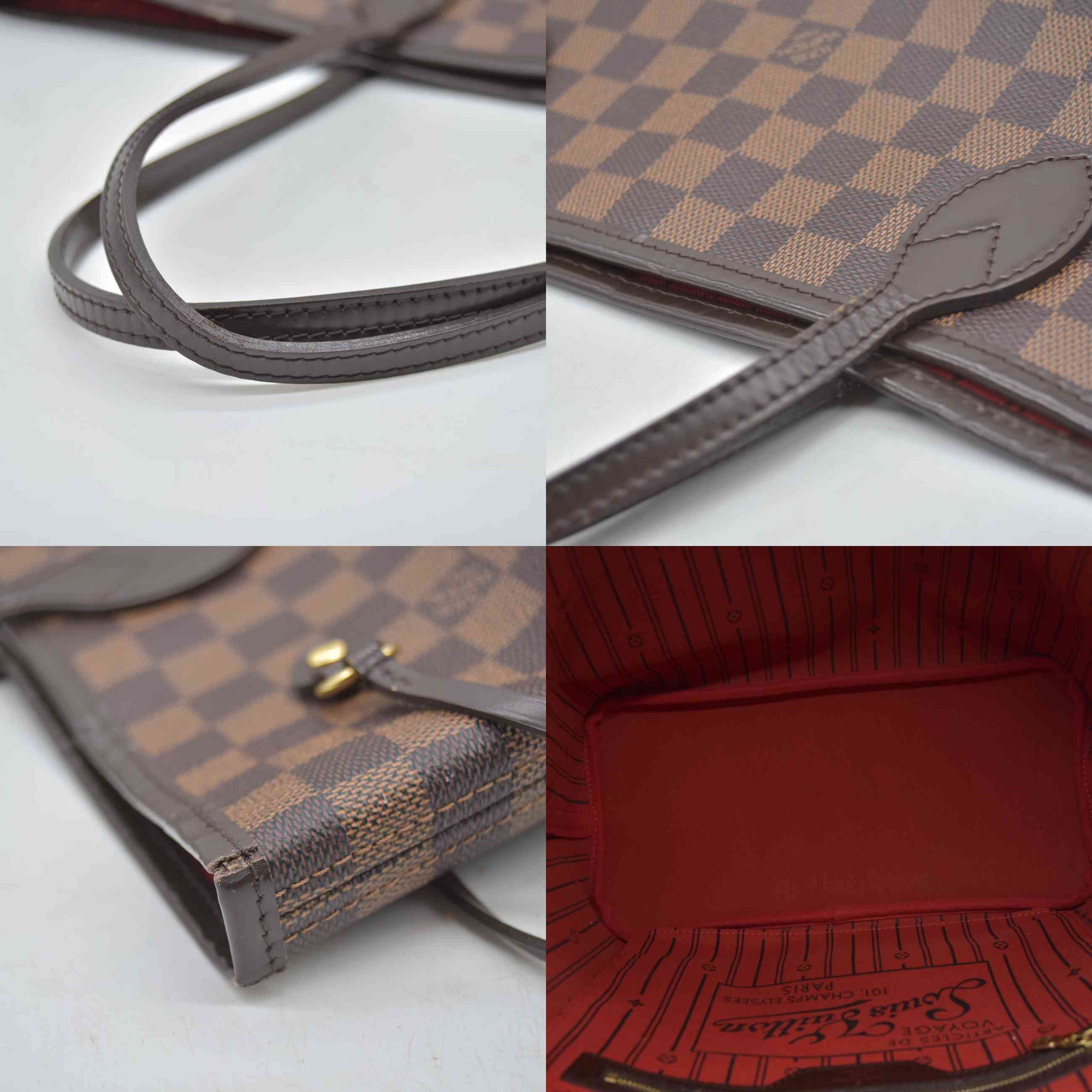 $2240 2012 Louis Vuitton Damier Ebene Neverfull MM GI4142