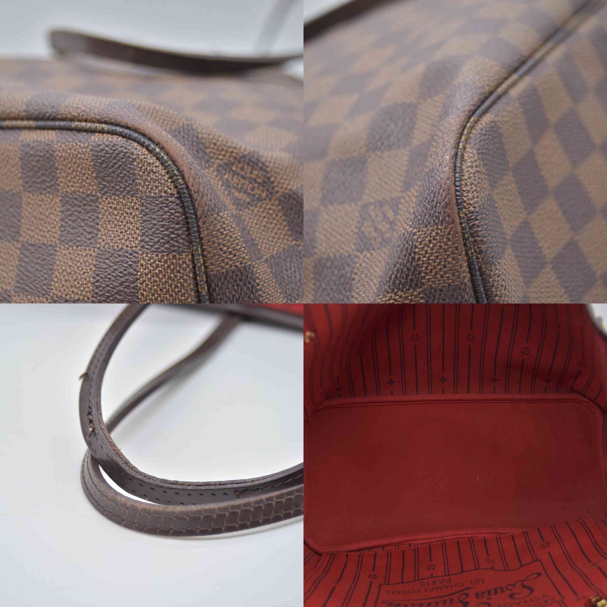 $2240 2008 Louis Vuitton Damier Ebene Neverfull MM SP2088