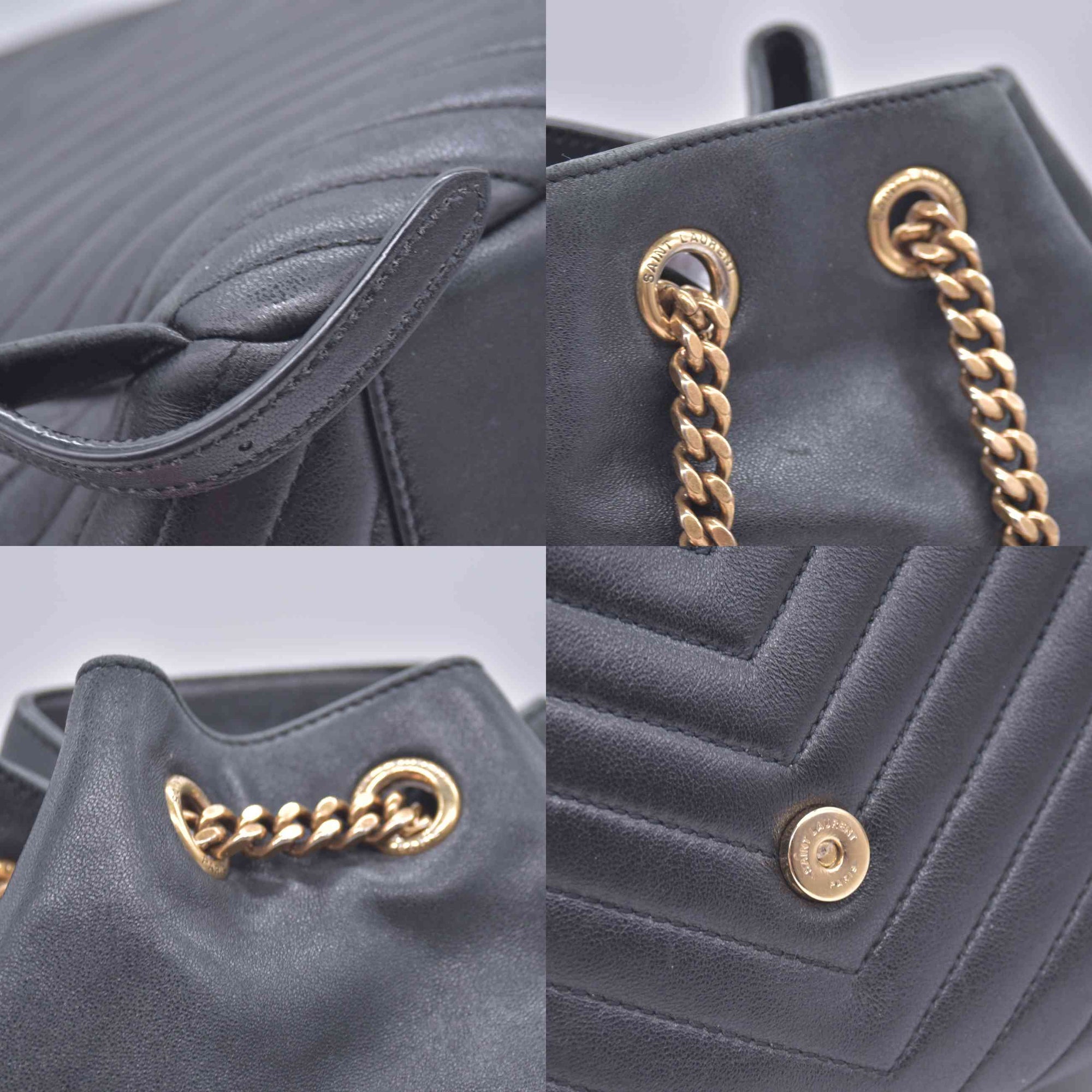 $2850 2022 Saint Laurent Lambskin Matelasse Monogram Joe Backpack Black 10021113